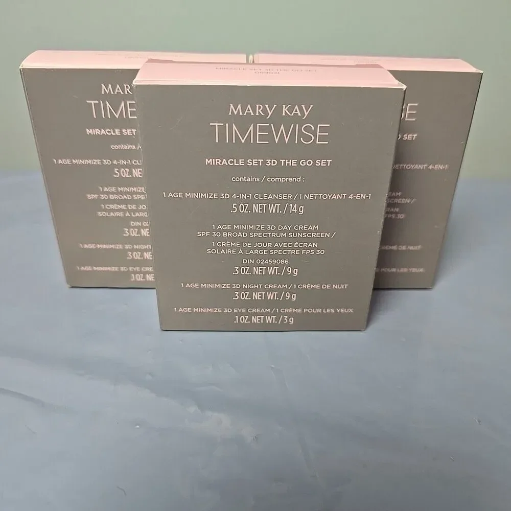 Mary Kay Timewise Miracle Set The 3D Go Set NIB Lot of (3) Exp. 07/24 & 8/22‎